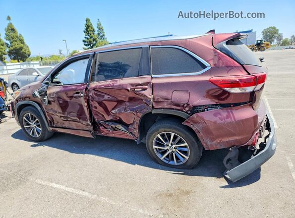 5TDKZRFH3HS222248 2017 TOYOTA HIGHLANDER Burgundy უკანა მარცხენა