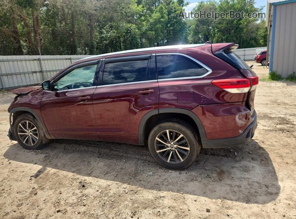 5TDKZRFH4HS204809 2017 TOYOTA HIGHLANDER Бордовый Задняя левая четверть