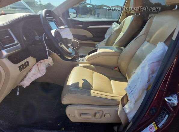 5TDKZRFH8HS202142 2017 TOYOTA HIGHLANDER Maroon Widok wnętrza z przodu