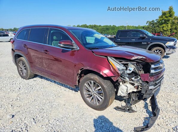 5TDKZRFH8HS202142 2017 TOYOTA HIGHLANDER Maroon Przód prawy