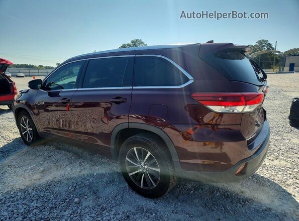 5TDKZRFH8HS202142 2017 TOYOTA HIGHLANDER Maroon Tył lewy
