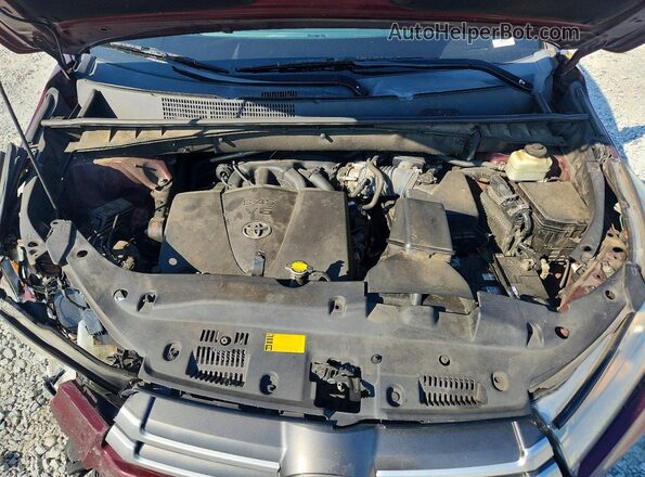 5TDKZRFH8HS202142 2017 TOYOTA HIGHLANDER Maroon Widok komory silnika