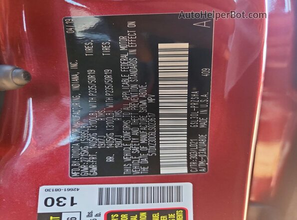5TDXZ3DC6LS023617 2020 TOYOTA SIENNA Burgundy VIN sticker view