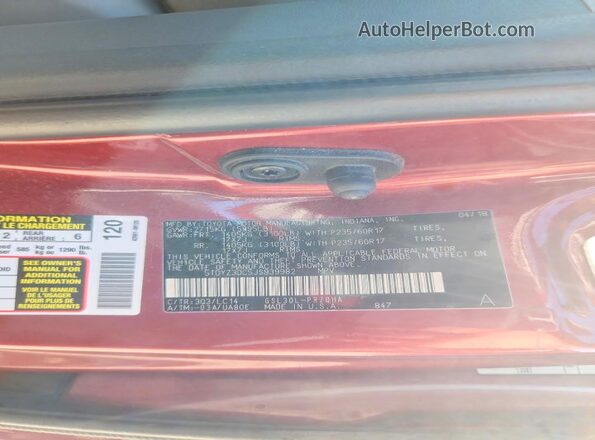5TDYZ3DC5JS939982 2018 TOYOTA SIENNA Burgundy Widok wnętrza 360 stopni