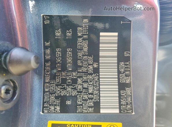 5TDYZRFH2JS234875 2018 TOYOTA HIGHLANDER Blue Widok wnętrza 360 stopni