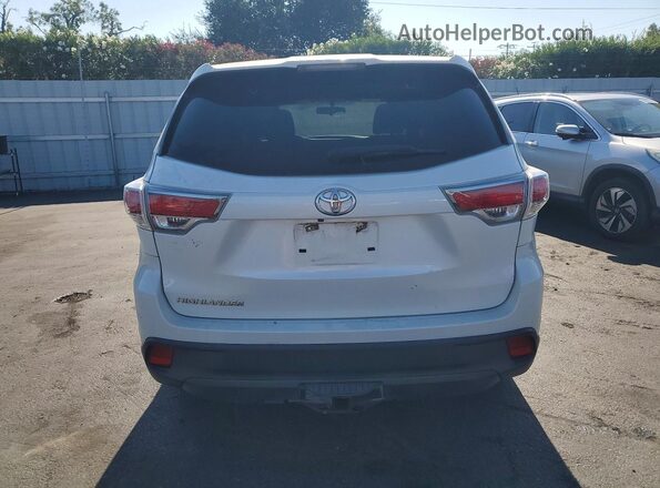 5TDZKRFH2GS176848 2016 TOYOTA HIGHLANDER White Вид ззаду
