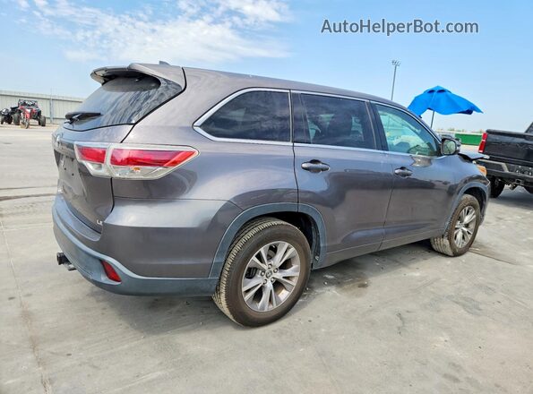 5TDZKRFHXGS123976 2016 TOYOTA HIGHLANDER Gray Trasero derecho