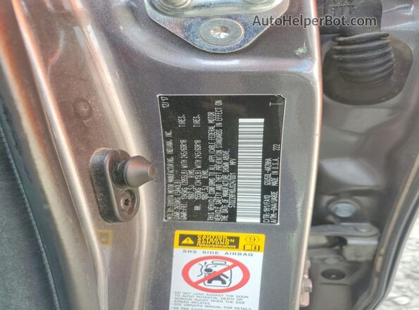 5TDZZRFH0JS247001 2018 TOYOTA HIGHLANDER Gray VIN կոդի պիտակի տեսք