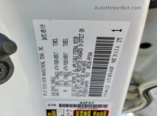 5TFDZ5BN7KX044598 2019 TOYOTA TACOMA White Շարժիչի բաժամունքի տեսք