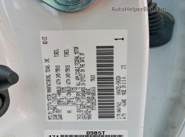 5TFKB5CD9PX001616 2023 TOYOTA TUNDRA Белый Вид подкапотного пространства