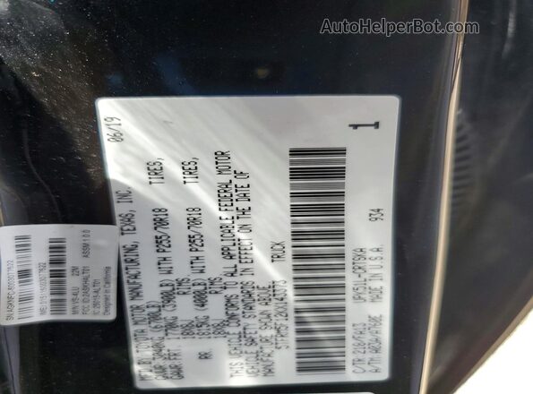 5TFRM5F12KX143373 2019 TOYOTA TUNDRA Black ძრავის განყოფილების ხედი