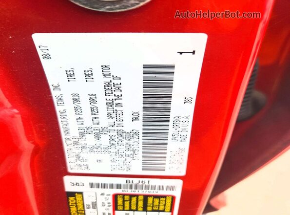 5TFRM5F17JX123067 2018 TOYOTA TUNDRA Red VIN sticker view