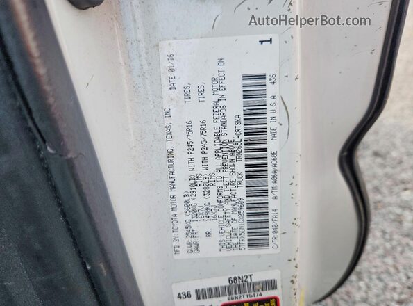 5TFRX5GN1GX059609 2016 TOYOTA TACOMA White Engine compartment view