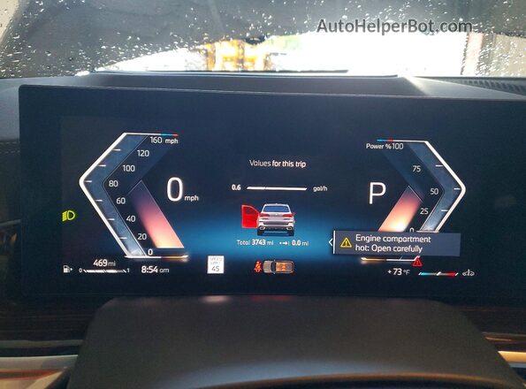 5UX23EU03T9420213 2026 BMW X5 Blue Instrument cluster view