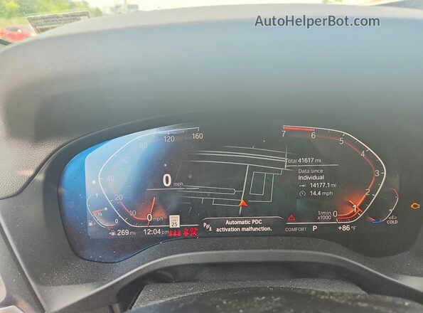 5UX53DP06N9J01815 2022 BMW X3 Black Instrument cluster view