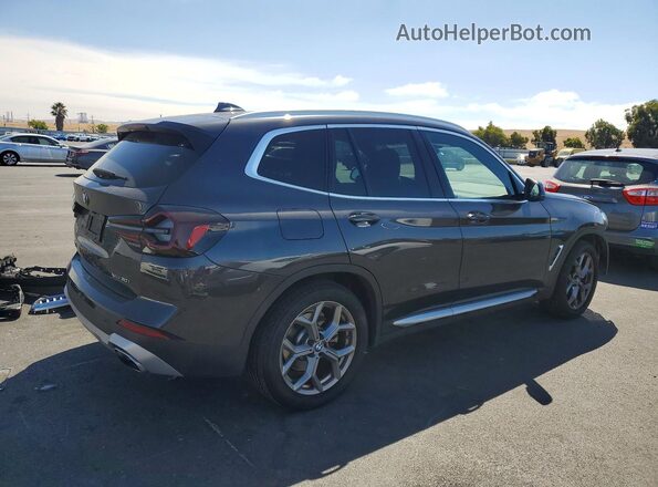 5UX53DP0XN9L06621 2022 BMW X3 Charcoal Rear right