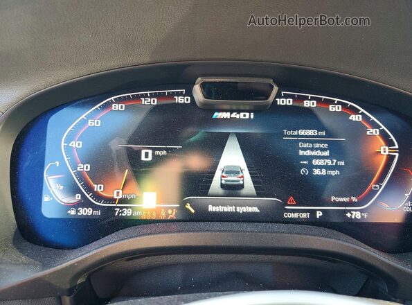 5UX83DP08N9K08068 2022 BMW X3 Gray ხელსაწყოთა პანელის ხედი