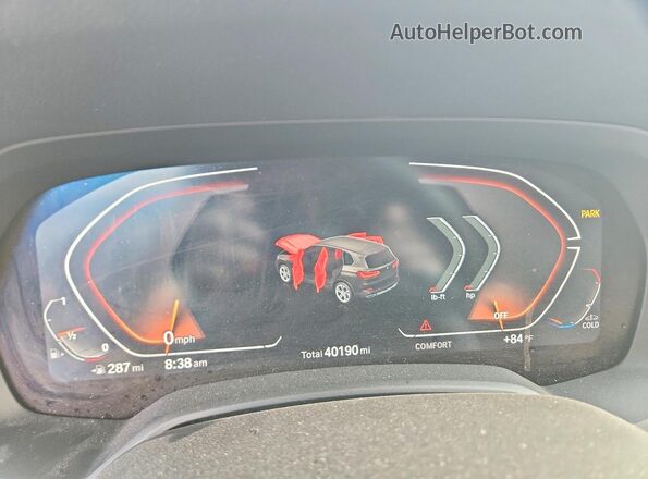 5UXCR4C02M9F62216 2021 BMW X5 Blue Սարքավորումների վահանակի տեսք