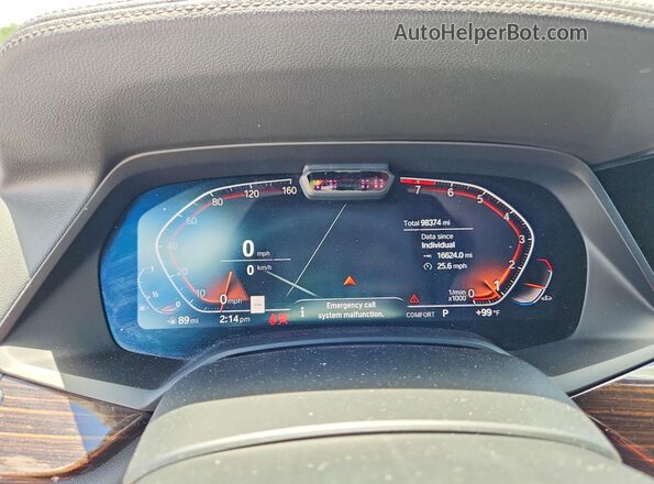 5UXCR6C59KLL26554 2019 BMW X5 Black Instrument cluster view