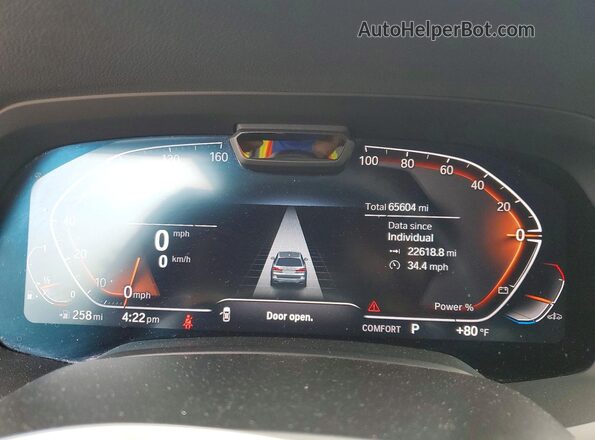5UXCW2C01N9K38718 2022 BMW X7 Gray Вид щитка приладів