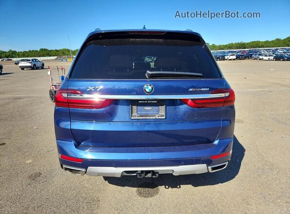 5UXCW2C02L9D35619 2020 BMW X7 Blue Widok z tyłu