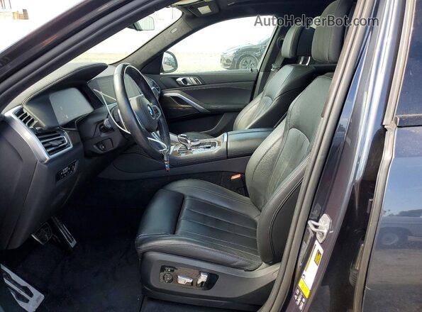 5UXCY6C02N9M22096 2022 BMW X6 Gray Widok wnętrza z przodu