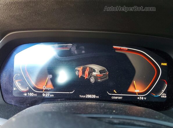 5UXJU2C59KLN66296 2019 BMW X5 Gray Սարքավորումների վահանակի տեսք