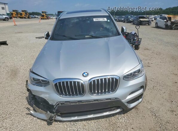 5UXTR7C52KLR53442 2019 BMW X3 Silver Front view