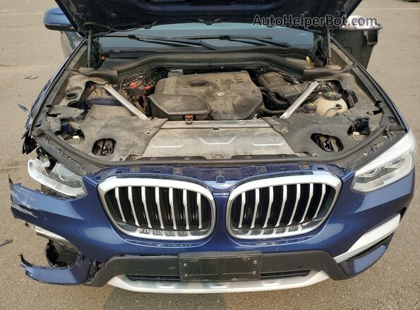 5UXTR9C54JLD73588 2018 BMW X3 Blue ძრავის განყოფილების ხედი