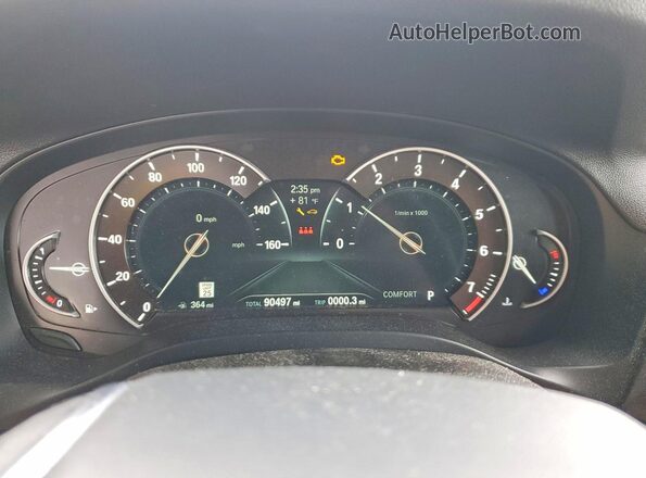 5UXTR9C58KLE19960 2019 BMW X3 White Widok zestawu wskaźników