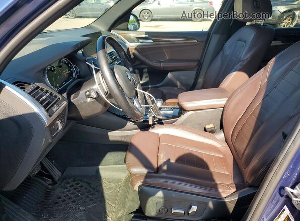 5UXTR9C59KLD92543 2019 BMW X3 Blue Vista interior delantera
