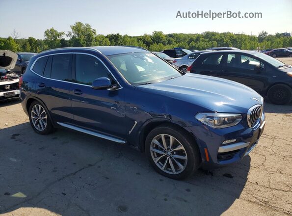 5UXTR9C59KLD92543 2019 BMW X3 Blue Delantero derecho