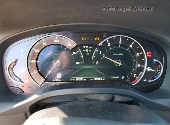 5UXTR9C59KLD92543 2019 BMW X3 Blue Vista del cuadro de instrumentos