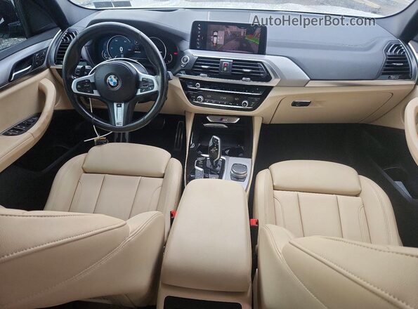5UXTS3C55K0Z07750 2019 BMW X3 White Vista del salpicadero