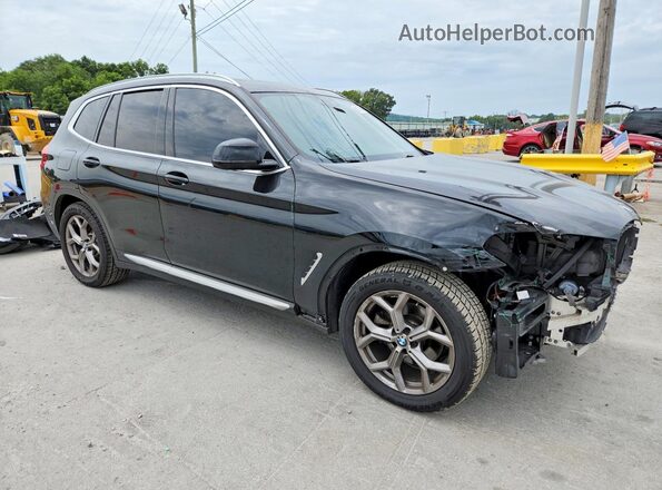 5UXTY3C00M9E77842 2021 BMW X3 Black Przód prawy