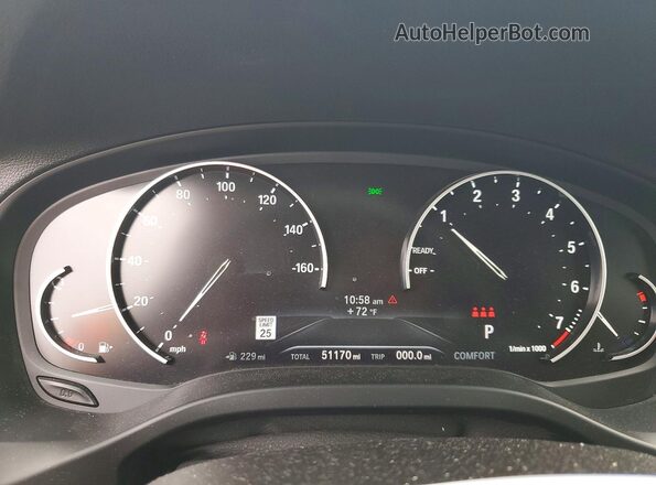 5UXTY3C01L9B23701 2020 BMW X3 Серебряный Вид щитка приборов