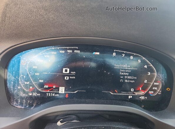 5UXTY3C03M9G03806 2021 BMW X3 White Вид щитка приладів