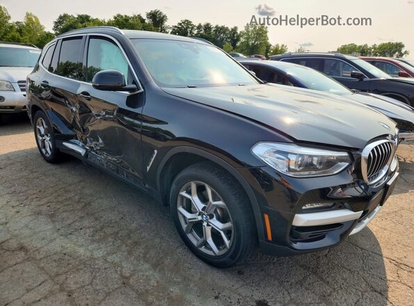 5UXTY5C01M9F02050 2021 BMW X3 Черный Передняя правая четверть