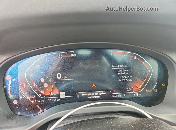 5UXTY5C04M9E00659 2021 BMW X3 Black Instrument cluster view