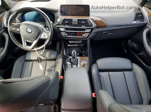 5UXTY5C07LLT37913 2020 BMW X3 Black Առջևի վահանակի տեսք