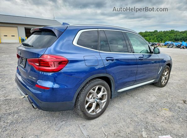 5UXTY5C0XM9F37430 2021 BMW X3 Blue Հետևի աջ