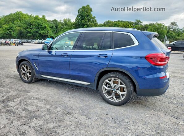 5UXTY5C0XM9F37430 2021 BMW X3 Blue Հետևի ձախ