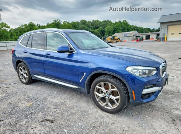 5UXTY5C0XM9F37430 2021 BMW X3 Blue Առջևի աջ