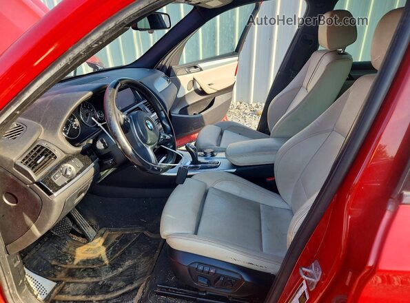 5UXWX9C33H0W76999 2017 BMW X3 Red Widok wnętrza z przodu