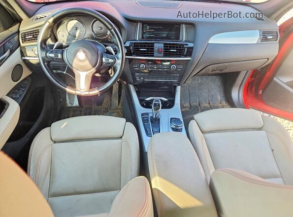 5UXWX9C33H0W76999 2017 BMW X3 Red Widok deski rozdzielczej