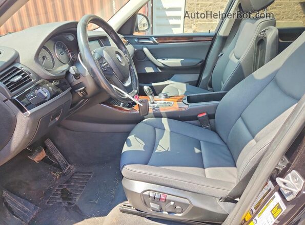 5UXWX9C37H0W79050 2017 BMW X3 Black წინა სალონის ხედი