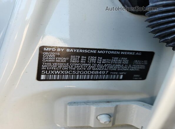 5UXWX9C52G0D68497 2016 BMW 3 SERIES White Vista de la etiqueta del VIN