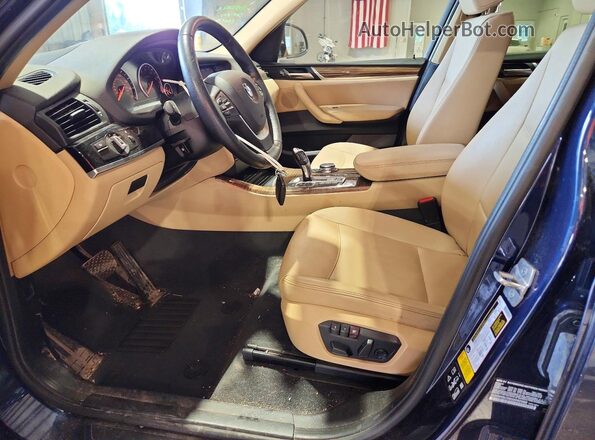 5UXWX9C59G0D92988 2016 BMW X3 Blue Front interior view