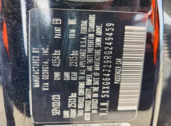 5XXG64J29RG249459 2024 KIA K5 Black Вид підкапотного простору