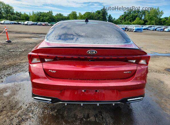 5XXG64J2XMG038151 2021 KIA K5 Burgundy უკანა ხედი